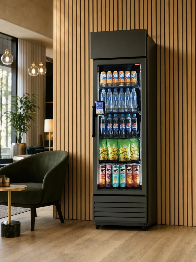 Compact smart store in a Vancouver condo amenity lounge